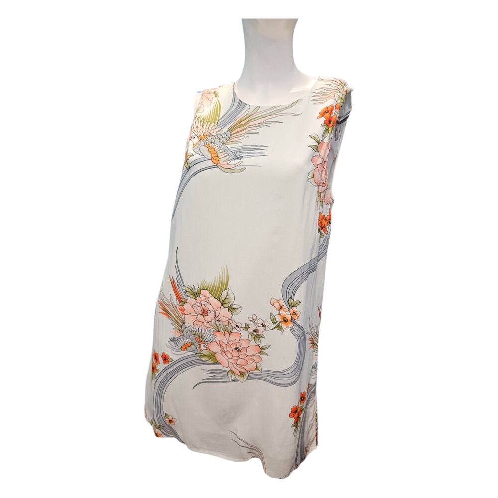 Forever 21 Blue Tropical Bird Sleeveless Summer Dress Womens Medium - Picture 3 of 8